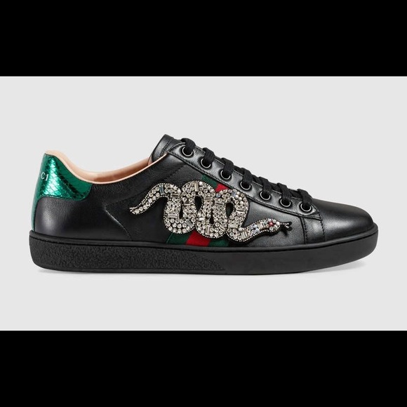 gucci ace crystal snake